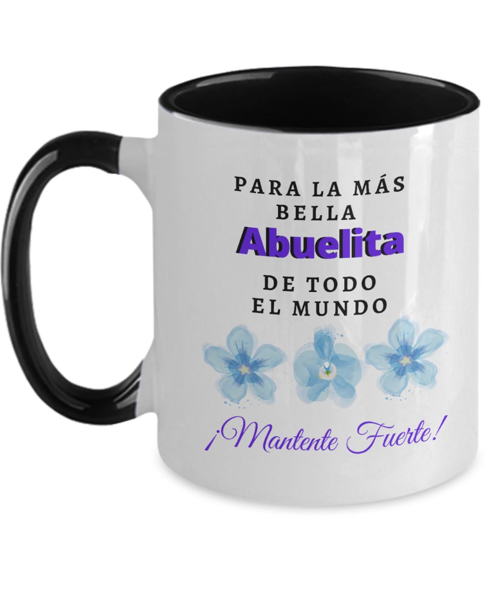 Taza cambia color para Abuelitas: Para la más bella Abuelita de Todo el Mundo Coffee Mug Regalos.Gifts Two Tone 11oz Mug Black 