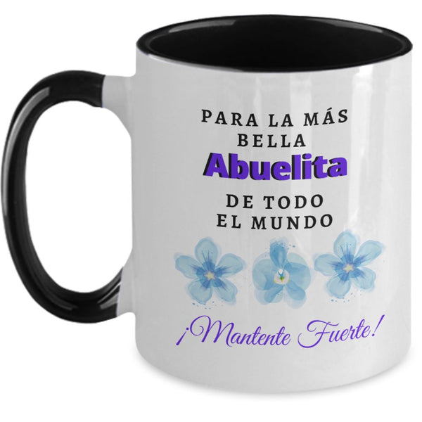 Taza cambia color para Abuelitas: Para la más bella Abuelita de Todo el Mundo Coffee Mug Regalos.Gifts Two Tone 11oz Mug Black 