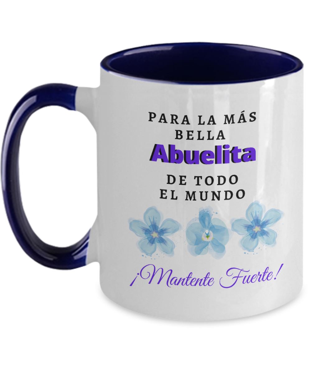 Taza cambia color para Abuelitas: Para la más bella Abuelita de Todo el Mundo Coffee Mug Regalos.Gifts Two Tone 11oz Mug Navy 