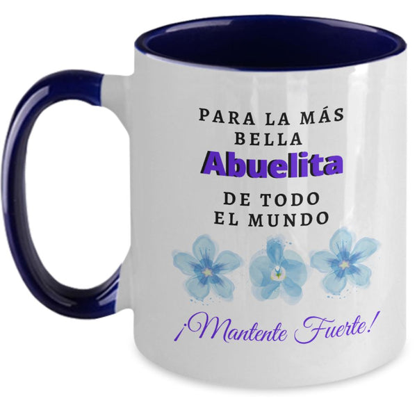 Taza cambia color para Abuelitas: Para la más bella Abuelita de Todo el Mundo Coffee Mug Regalos.Gifts Two Tone 11oz Mug Navy 
