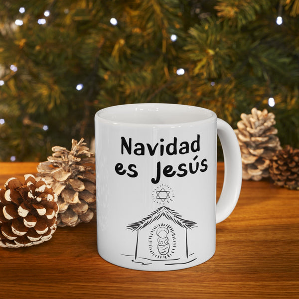 Taza Blanca: Navidad es Jesús - 11-15onzas Mug Printify 