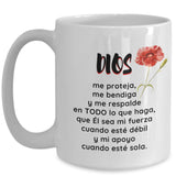 Taza con Mensaje Cristiano: Dios me proteja, me bendiga… Coffee Mug Regalos.Gifts 15oz Mug White 