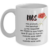 Taza con Mensaje Cristiano: Dios me proteja, me bendiga… Coffee Mug Regalos.Gifts 11oz Mug White 