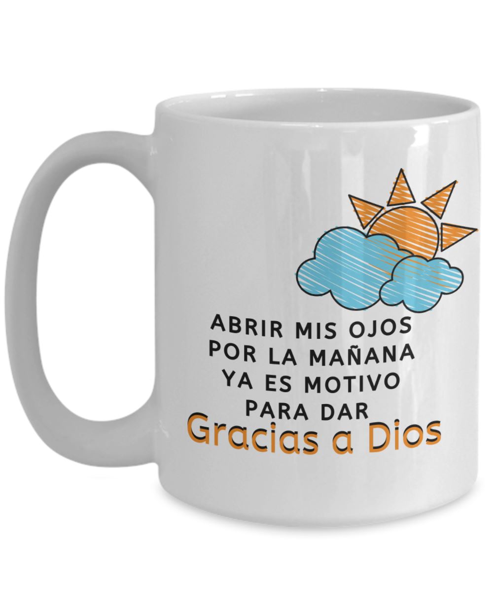 Taza con Mensaje Cristiano: Gracias a Dios Coffee Mug Regalos.Gifts 15oz Mug White 