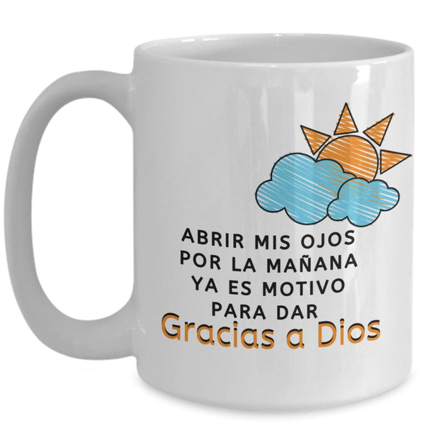 Taza con Mensaje Cristiano: Gracias a Dios Coffee Mug Regalos.Gifts 15oz Mug White 