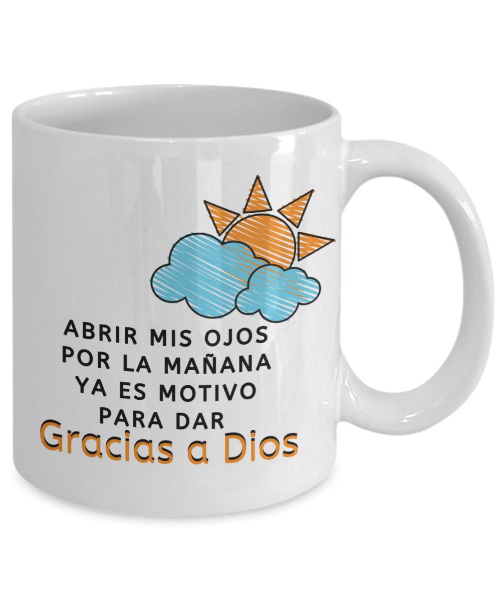 Taza con Mensaje Cristiano: Gracias a Dios Coffee Mug Regalos.Gifts 