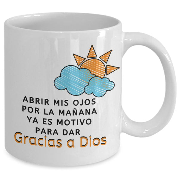Taza con Mensaje Cristiano: Gracias a Dios Coffee Mug Regalos.Gifts 
