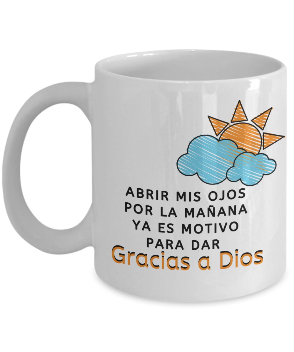 Taza con Mensaje Cristiano: Gracias a Dios Coffee Mug Regalos.Gifts 11oz Mug White 