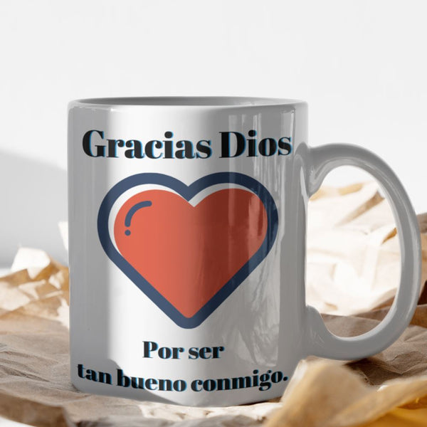 Taza con mensaje cristiano: Gracias Dios Coffee Mug Regalos.Gifts 