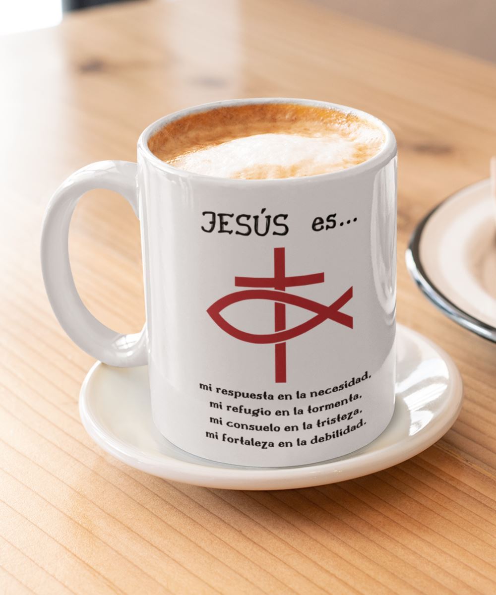 Taza con mensaje cristiano: Jesús es…mi (Regalo ideal). Coffee Mug Regalos.Gifts 