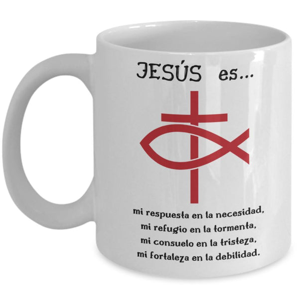 Taza con mensaje cristiano: Jesús es…mi (Regalo ideal). Coffee Mug Regalos.Gifts 