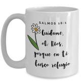 Taza con Mensaje De Dios: Cuídame oh Dios… - Salmos 16:1 Coffee Mug Gearbubble 