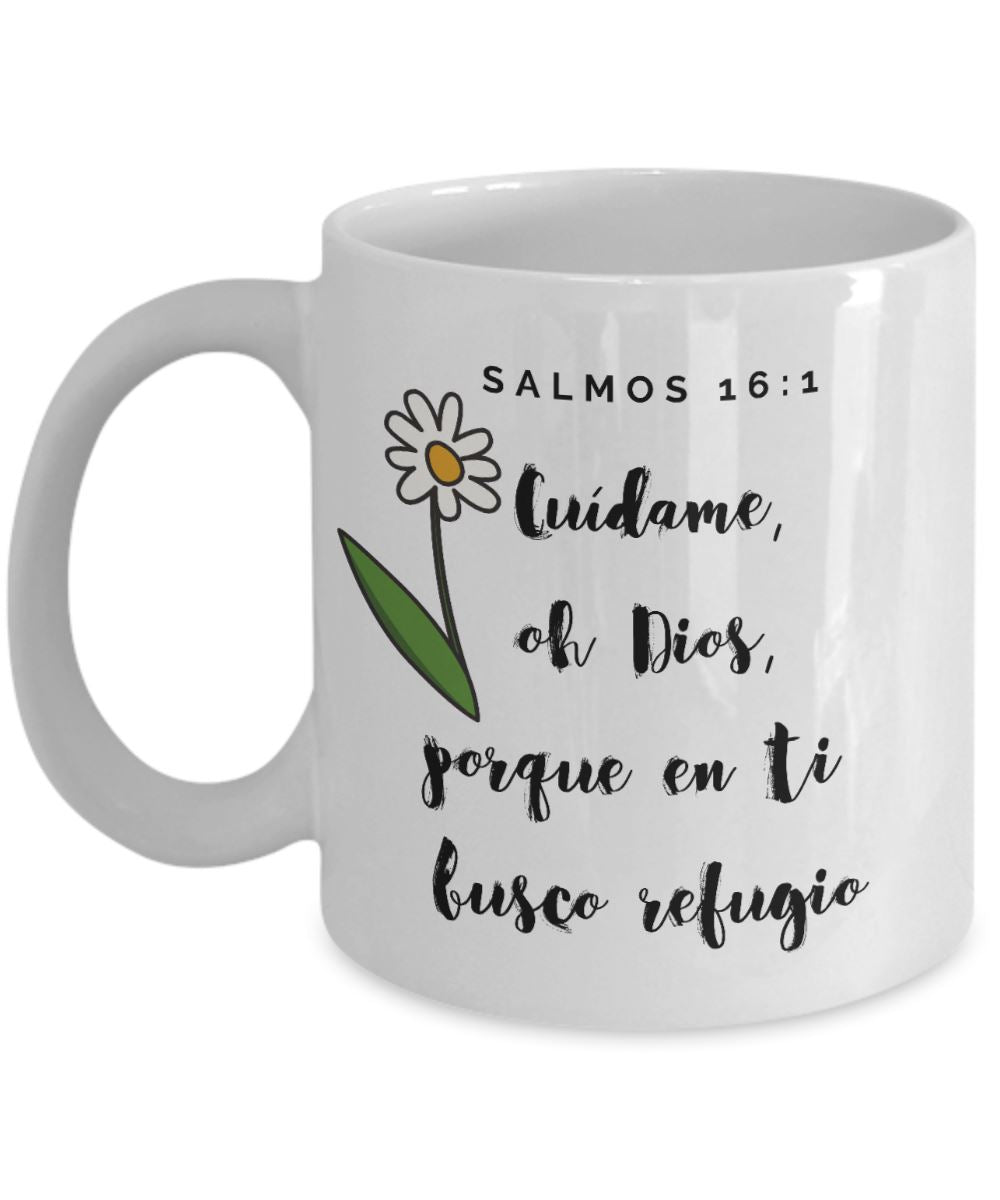 Taza con Mensaje De Dios: Cuídame oh Dios… - Salmos 16:1 Coffee Mug Gearbubble 