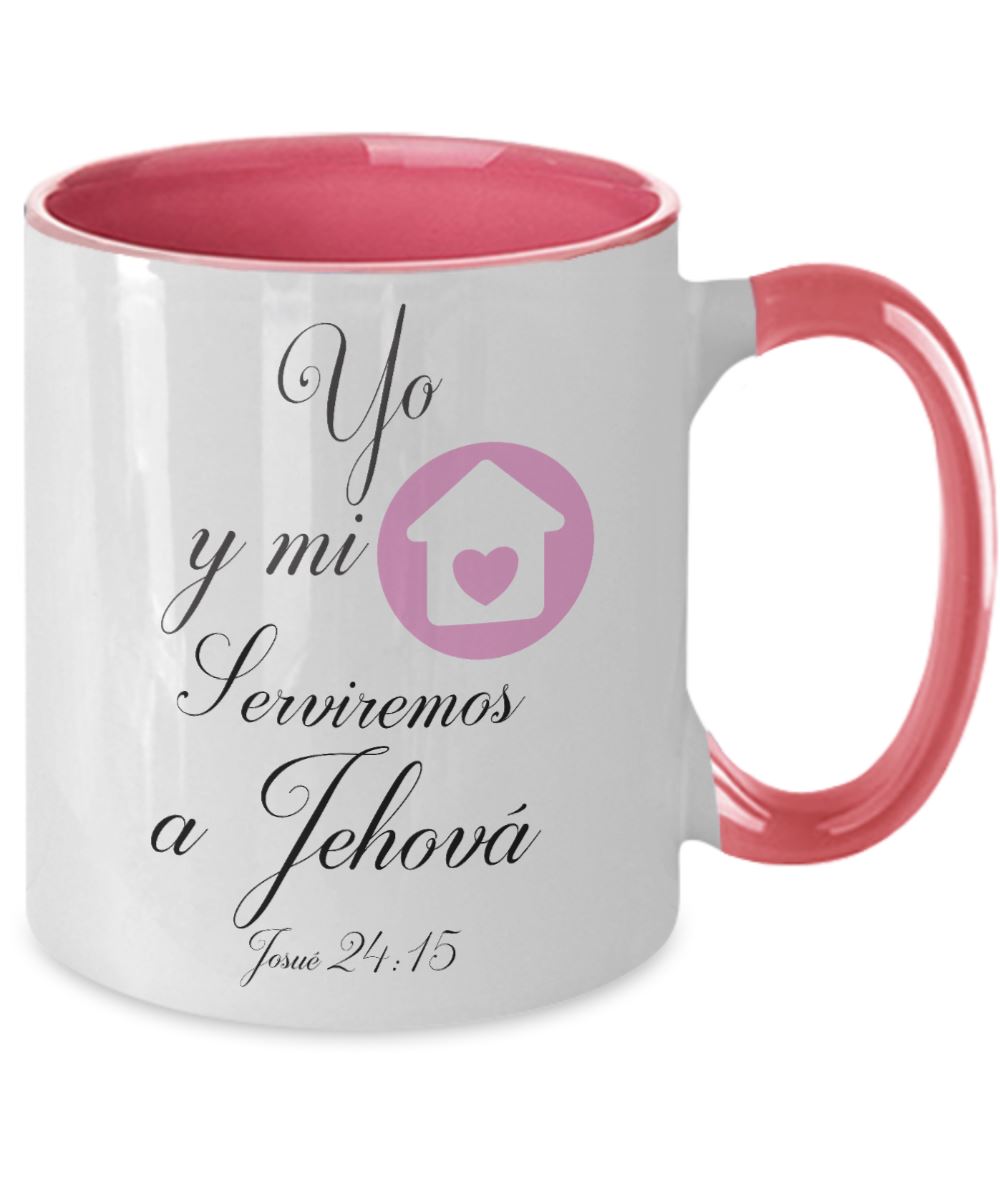TAZA CON MENSAJE DE DIOS: Yo y Mi Casa Serviremos a Jehová- JOSUÉ 24:15 Coffee Mug Regalos.Gifts 