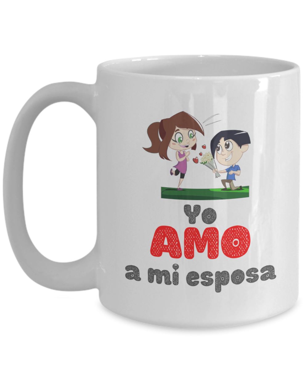 Taza con Mensaje para esposa: Yo Amo a mi esposa Coffee Mug Regalos.Gifts 15oz Mug White 