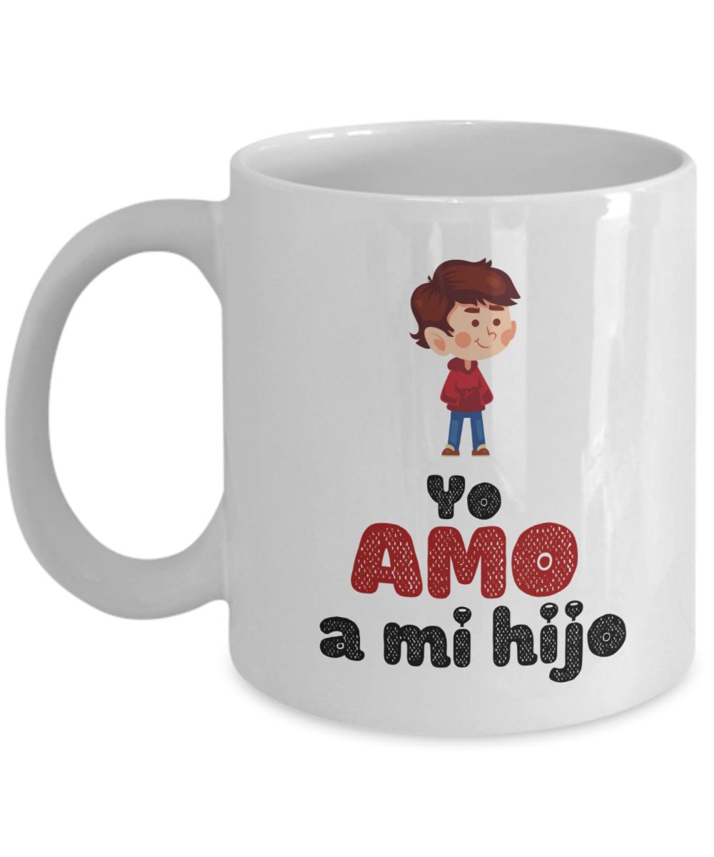 Taza con Mensaje para hijo: Yo Amo a mi hijo Coffee Mug Regalos.Gifts 11oz Mug White 