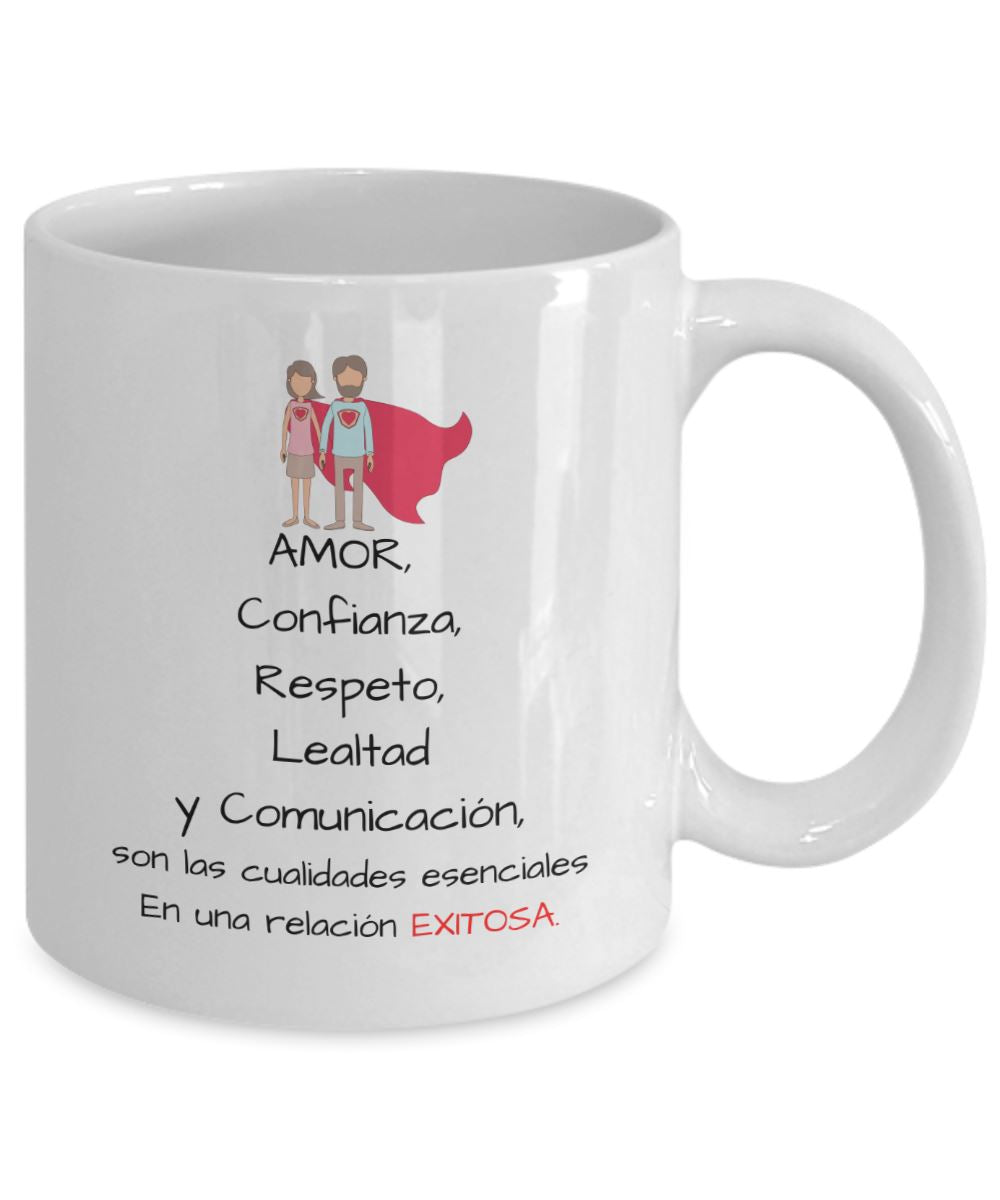 Taza con Mensaje para Pareja: Amor, Confianza, Respeto… Coffee Mug Regalos.Gifts 