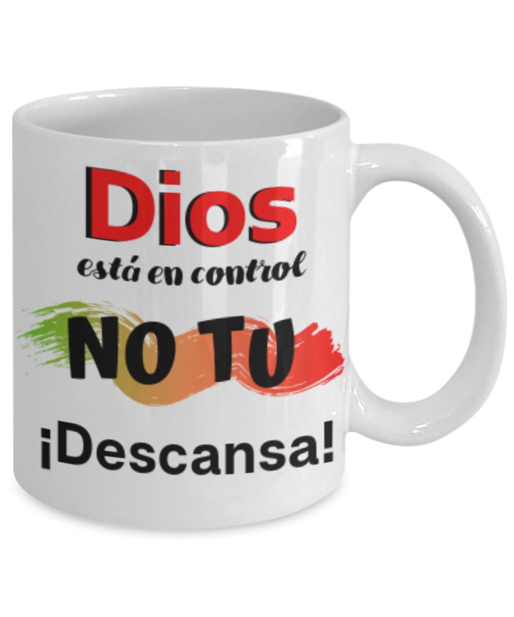 Taza de Café con mensaje cristiano: Dios está en control, No tu! Coffee Mug Regalos.Gifts 