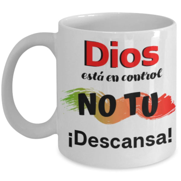 Taza de Café con mensaje cristiano: Dios está en control, No tu! Coffee Mug Regalos.Gifts 
