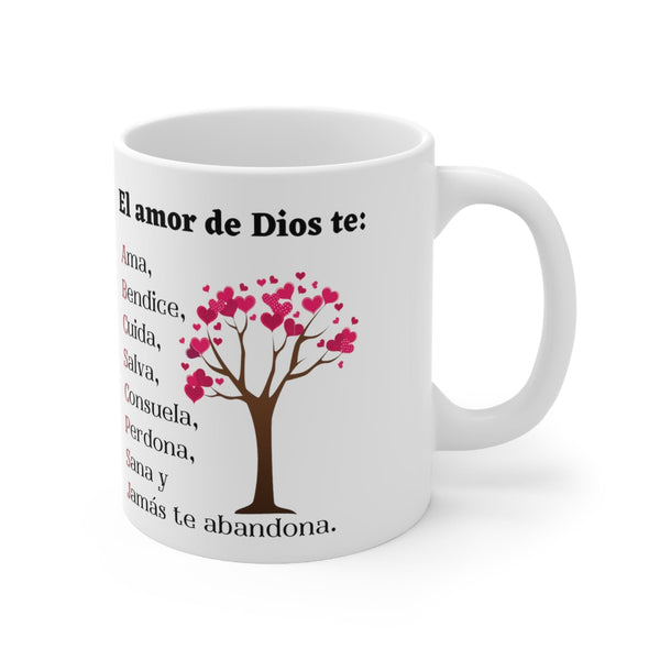 Taza de Café con mensaje cristiano: El Amor De Dios te… 11-15 onzas Mug Printify 11oz 