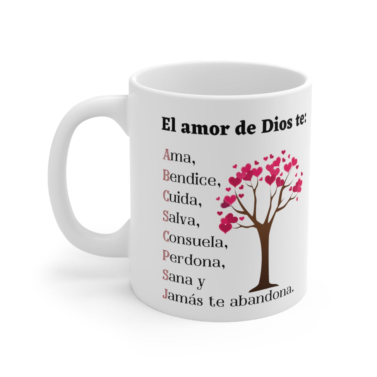 Taza de Café con mensaje cristiano: El Amor De Dios te… 11-15 onzas Mug Printify 15oz 