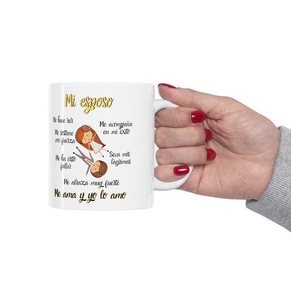 Taza de café con mensaje cristiano: Mi esposo es- 11 onzas Mug Printify 