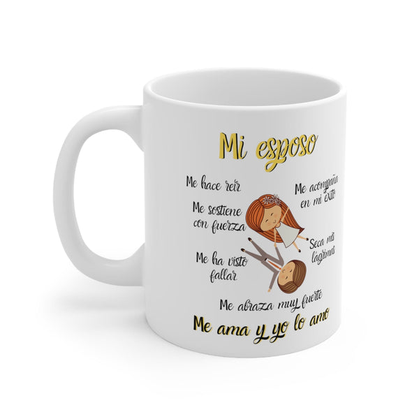 Taza de café con mensaje cristiano: Mi esposo es- 11 onzas Mug Printify 150z 
