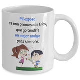 Taza de café con mensaje cristiano: Mi esposo es una promesa Coffee Mug Regalos.Gifts 