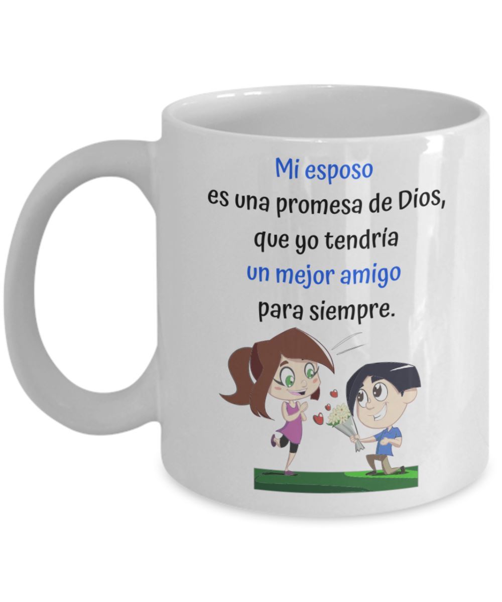 Taza de café con mensaje cristiano: Mi esposo es una promesa Coffee Mug Regalos.Gifts 