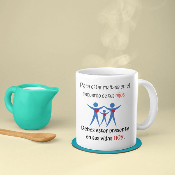 Taza de Café con mensaje cristiano para Padres: Para estar mañana en el recuerdo de tus hijos. Coffee Mug Regalos.Gifts 