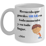 Taza de Café con mensaje cristiano: ¿Recuerda que puedes ORAR... Coffee Mug Regalos.Gifts 