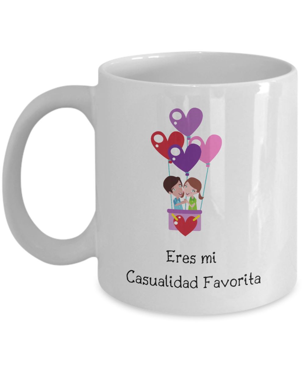 Taza de café con mensaje de amor: Eres mi casualidad favorita Coffee Mug Regalos.Gifts 