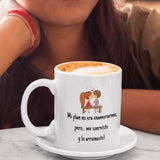 Taza de café con mensaje de amor: Mi plan no era enamorarme pero… me sonreíste y lo arruinaste! Coffee Mug Regalos.Gifts 