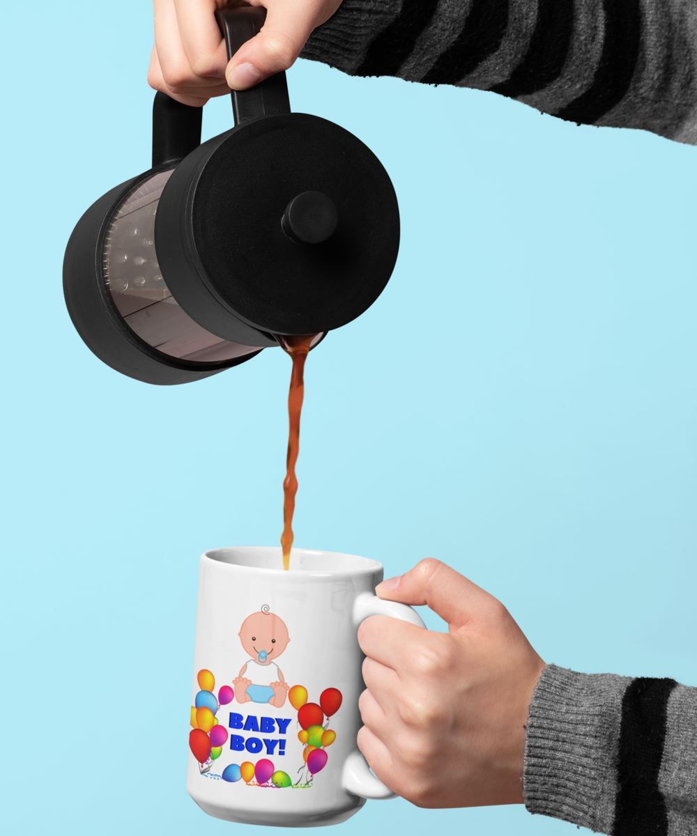 Taza de café con mensaje para dar Sorpresa: BABY BOY Coffee Mug Regalos.Gifts 