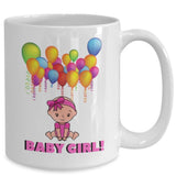 Taza de café con mensaje para dar Sorpresa: BABY GIRL Coffee Mug Regalos.Gifts 