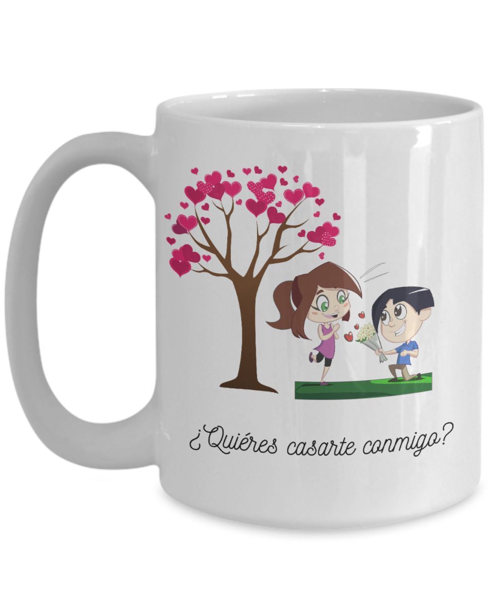 Taza de café con mensaje para Sorpresa: Quiéres casarte conmigo? Coffee Mug Regalos.Gifts 