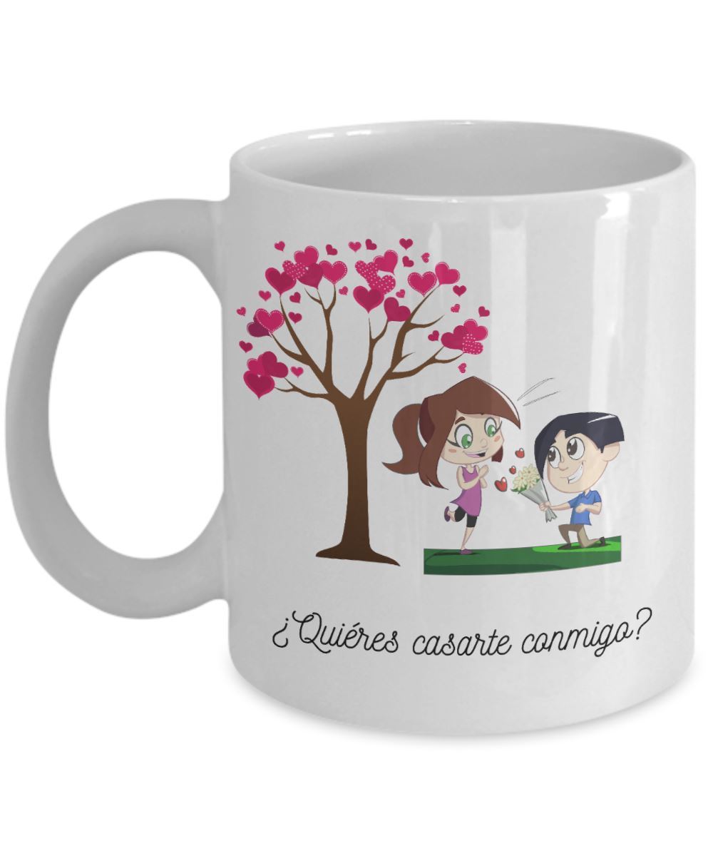 Taza de café con mensaje para Sorpresa: Quiéres casarte conmigo? Coffee Mug Regalos.Gifts 