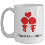 Taza de café con mensaje para Sorpresa: ¿Quiéres ser mi novia? Coffee Mug Regalos.Gifts 