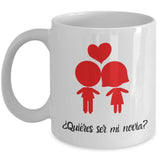 Taza de café con mensaje para Sorpresa: ¿Quiéres ser mi novia? Coffee Mug Regalos.Gifts 