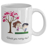 Taza de café con mensaje para Sorpresa: Would you marry me? Coffee Mug Regalos.Gifts 