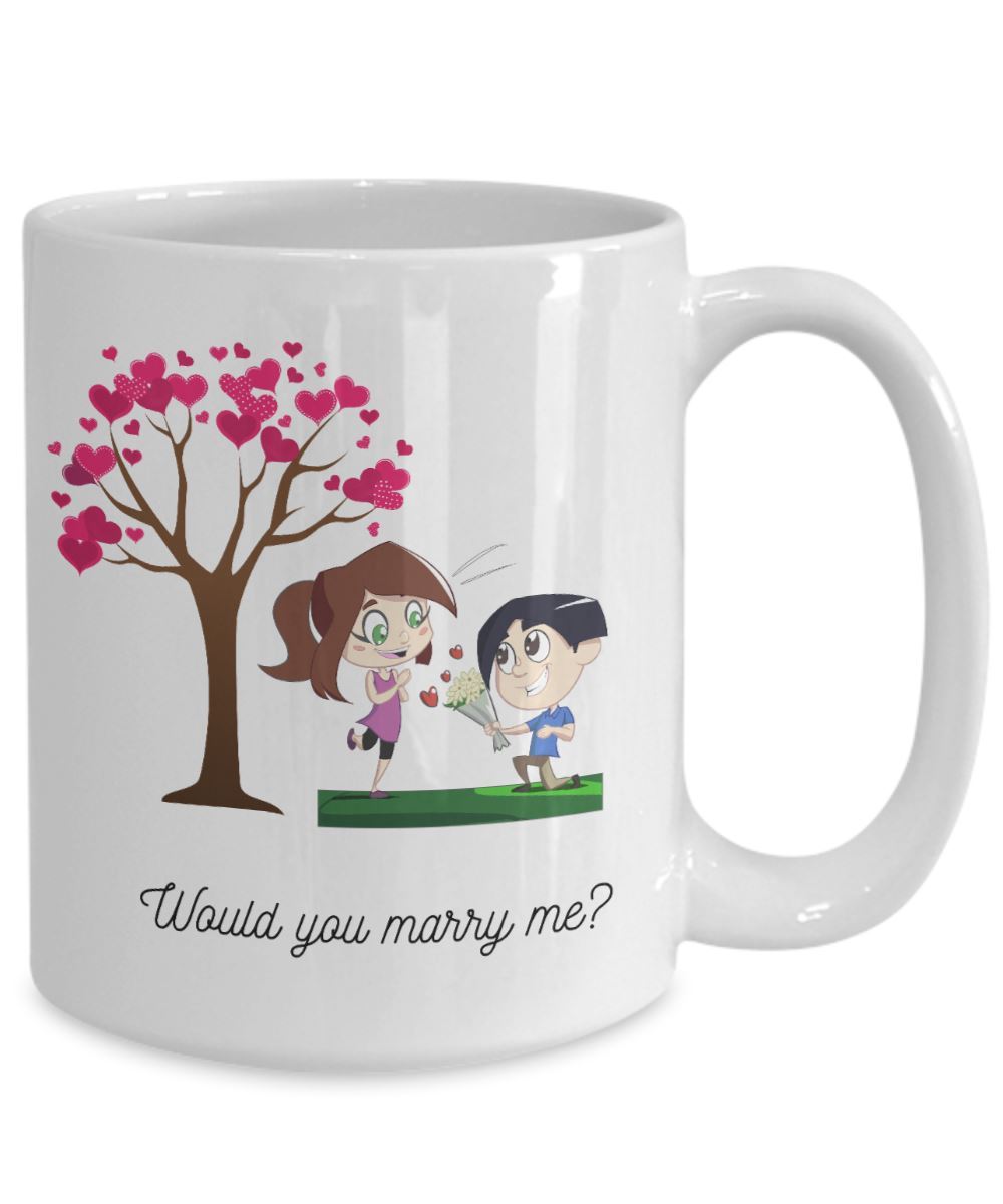 Taza de café con mensaje para Sorpresa: Would you marry me? Coffee Mug Regalos.Gifts 