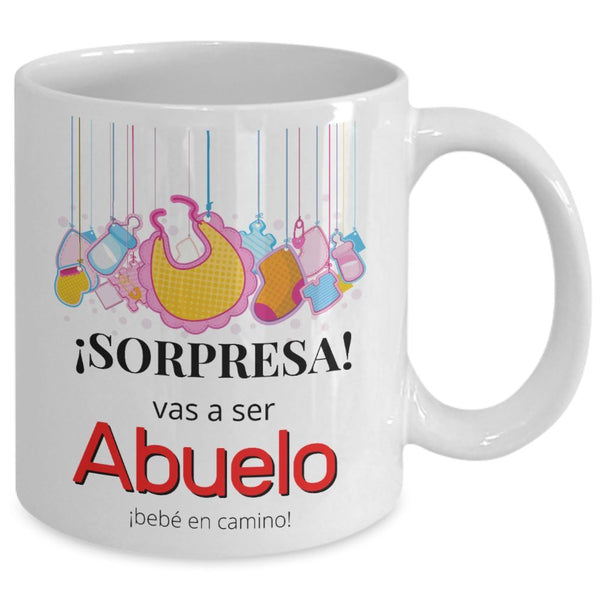 Taza de café con mensaje: Sorpresa, vas a ser ABUELO Coffee Mug Regalos.Gifts 