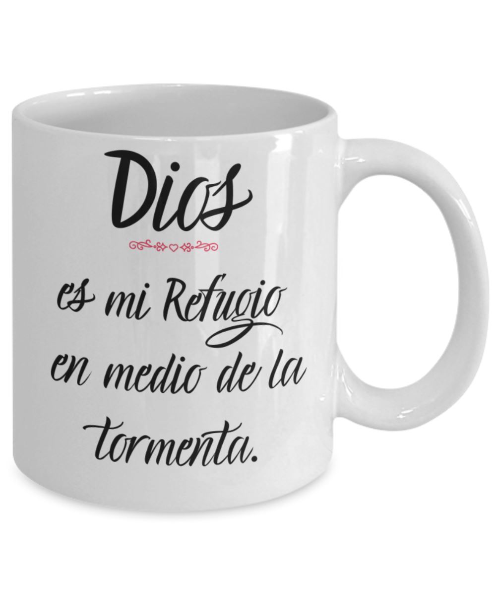 Taza de Café: Dios es mi refugio Coffee Mug Regalos.Gifts 