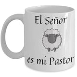 Taza de café: El Señor es mi Pastor, nada me faltará (Blanca con letras negras Coffee Mug Regalos.Gifts 