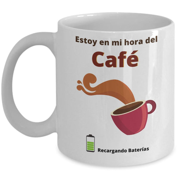 Taza de Café: Estoy en mi hora del café. Recargando Baterías. Coffee Mug Regalos.Gifts 