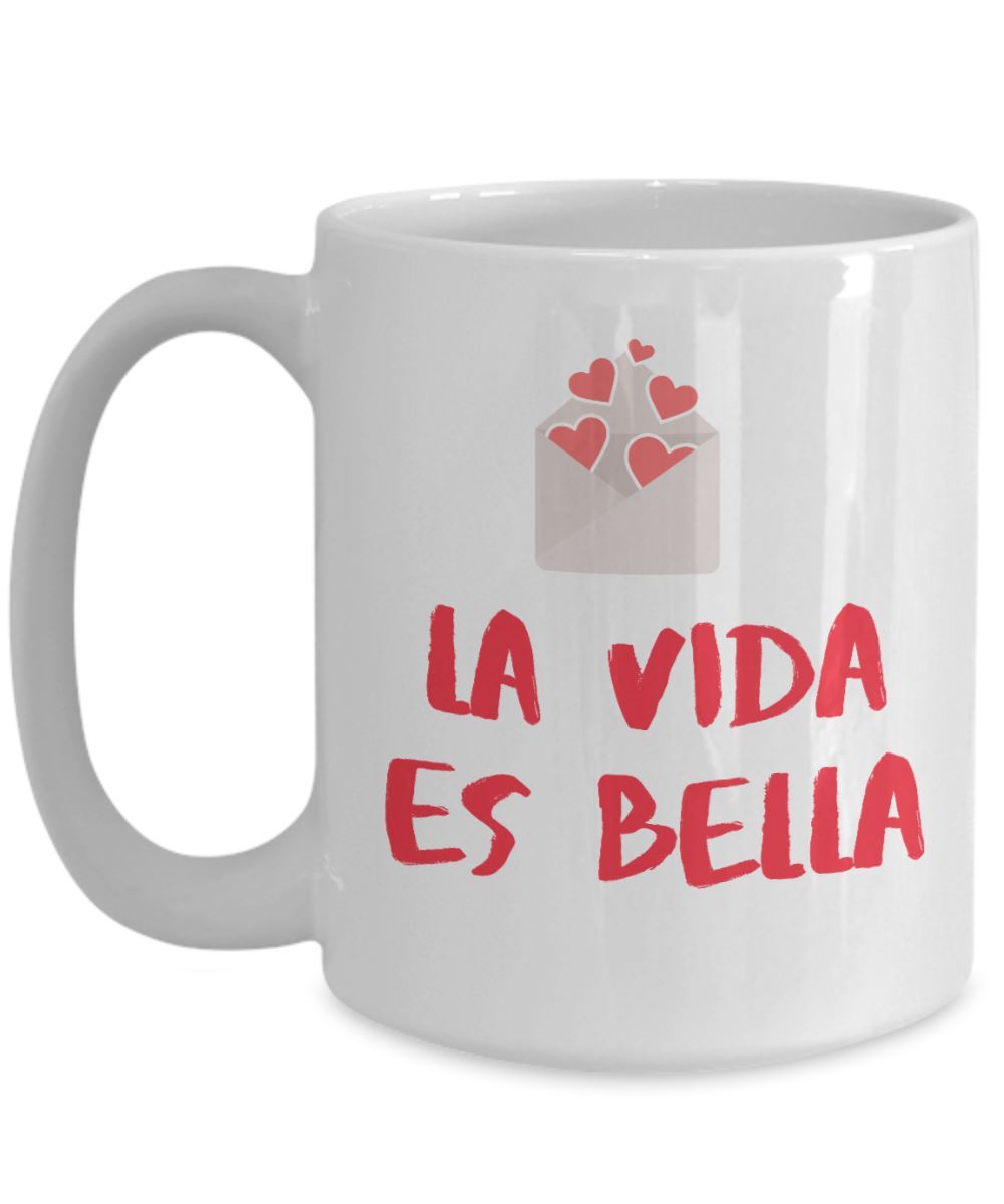Taza de café: La vida es Bella Coffee Mug Regalos.Gifts 