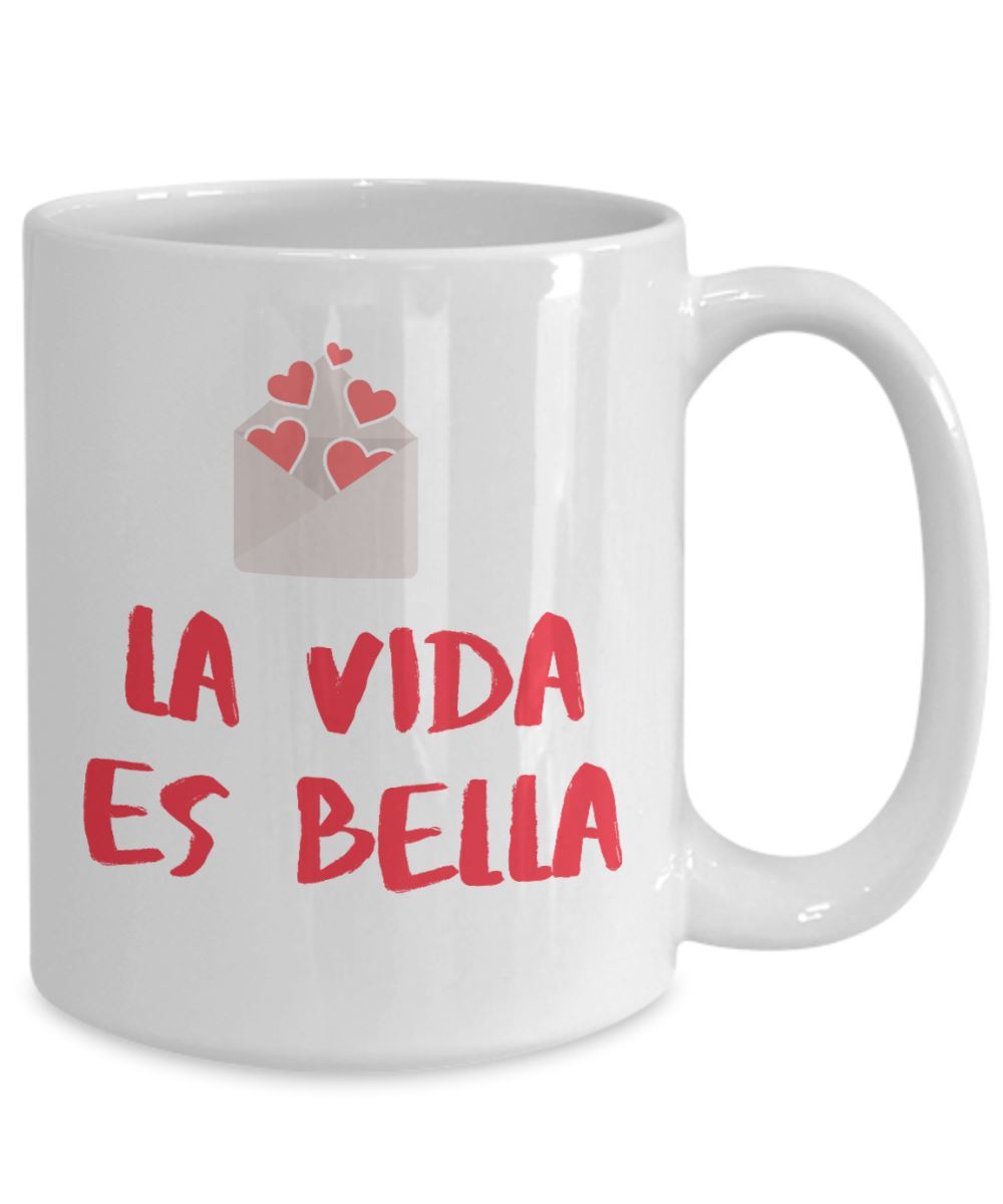 Taza de café: La vida es Bella Coffee Mug Regalos.Gifts 