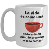 Taza de Café: La vida es como una taza de café Coffee Mug Regalos.Gifts 