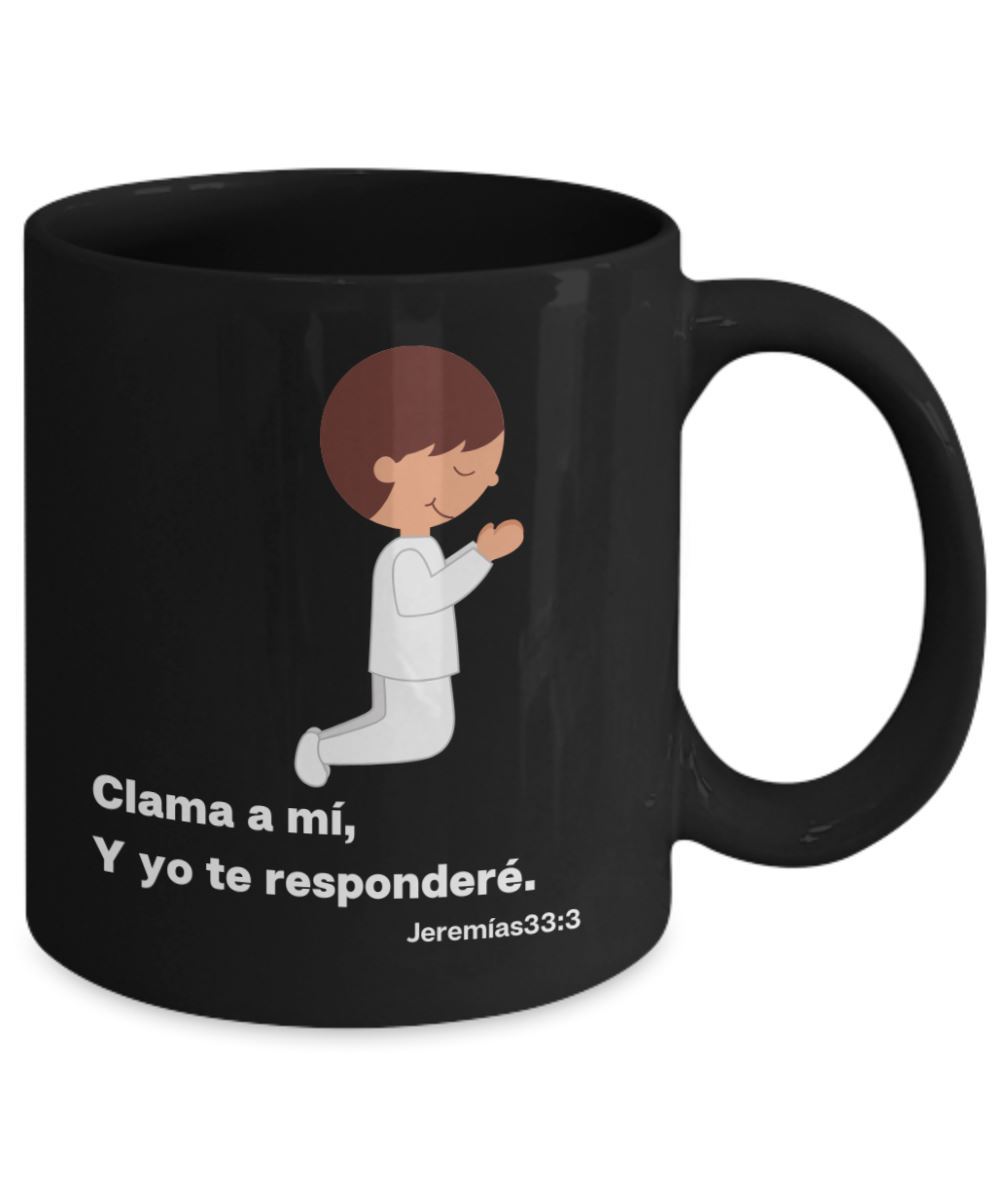 Taza de Café mensaje cristiano: Clama a mí y yo te responderé. Regalo ideal para hombre. Coffee Mug Regalos.Gifts 