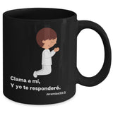 Taza de Café mensaje cristiano: Clama a mí y yo te responderé. Regalo ideal para hombre. Coffee Mug Regalos.Gifts 